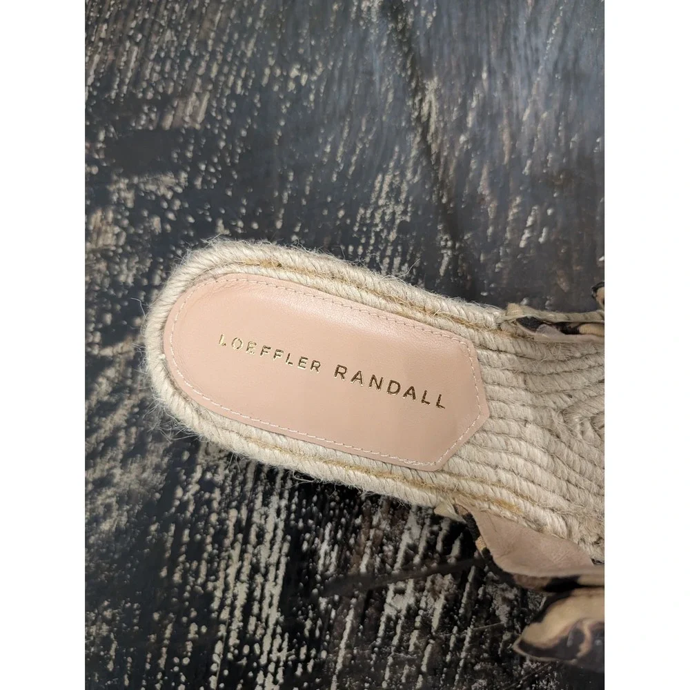 Loeffler Randall NEW Daisy Espadrille Sandals Leopard Print Bow Slide- 7.5